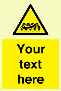 Custom Warning strong river flows